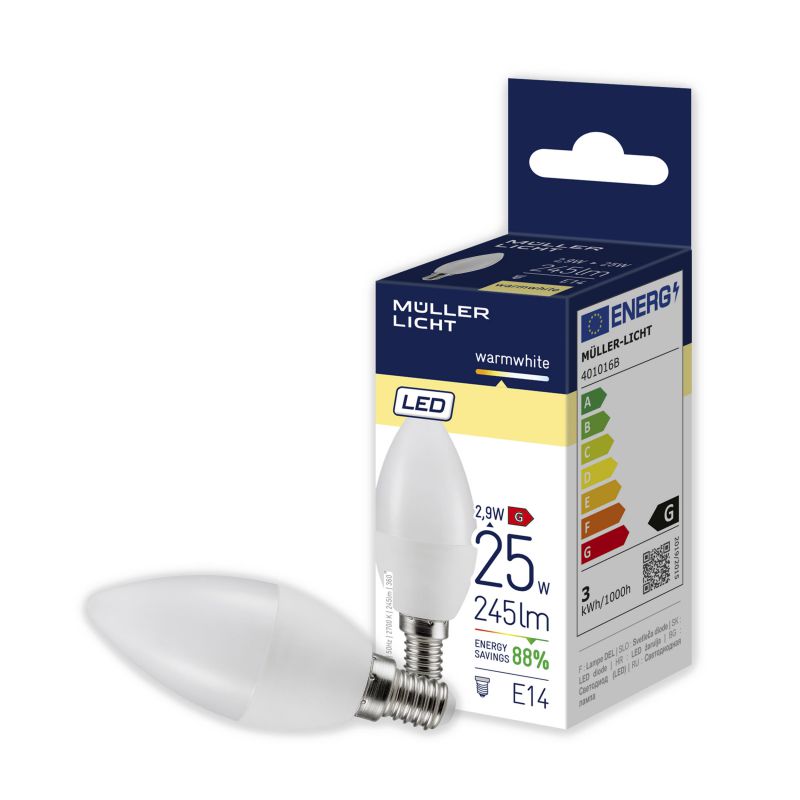 Müller-Licht LED Kerzenlampe E14 2,9W 245lm warmweiß 2700K