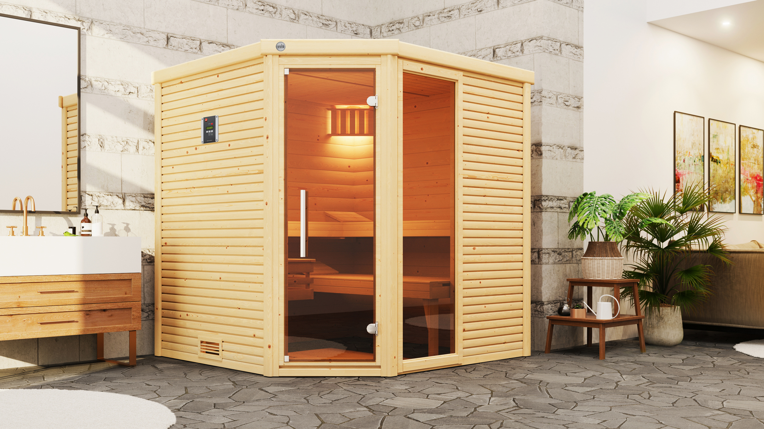 Weka Sauna CUBILIS ECK Gr.2  All-In
