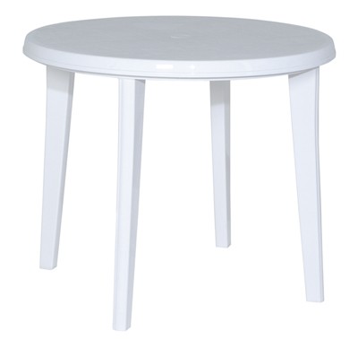 Gartentisch Lisa Ø90cm weiß Kunststoff