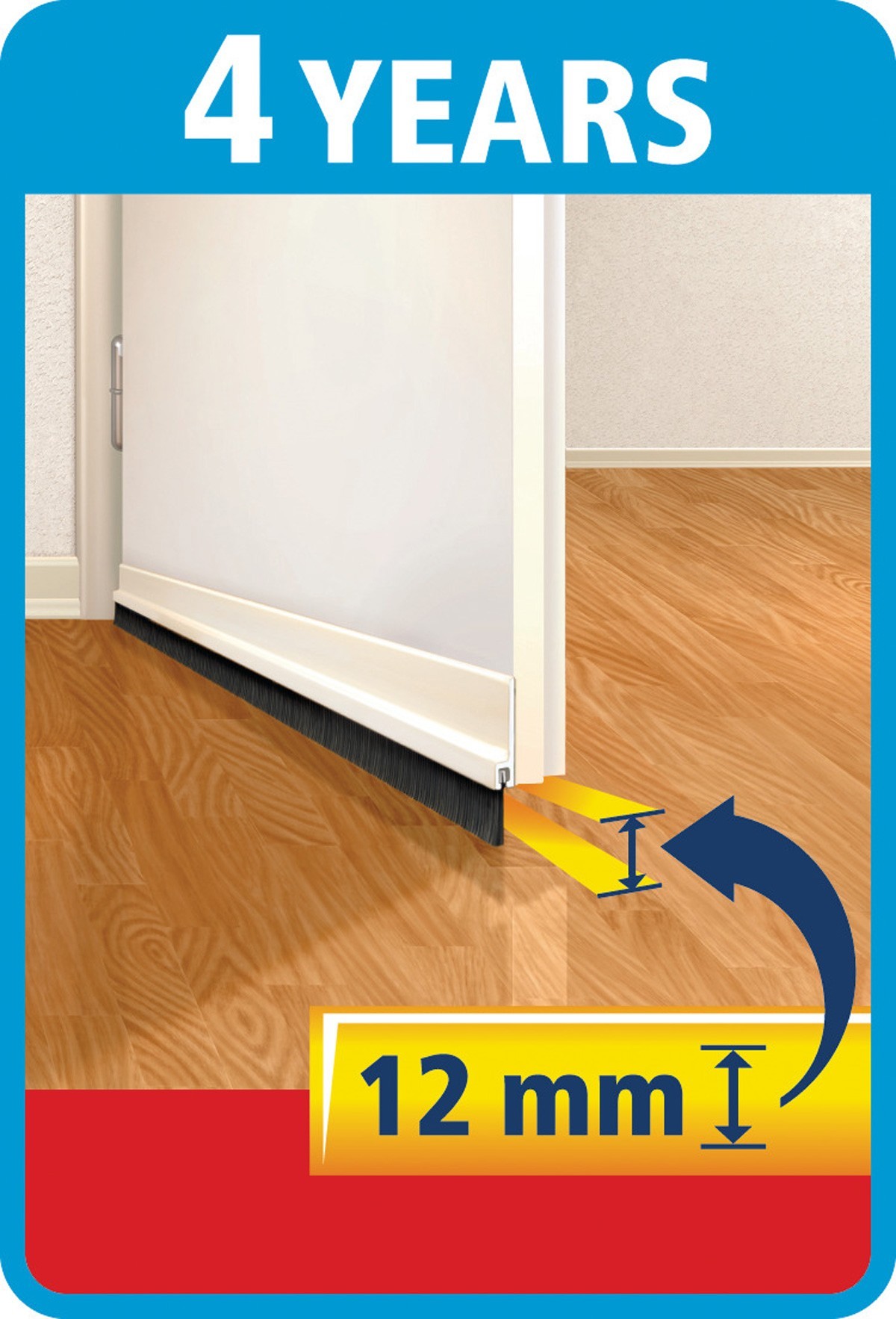 tesamoll® Standard Türdichtschiene für glatte Böden weiß 1m x 37mm