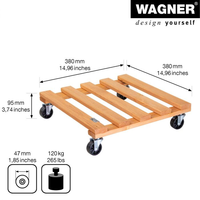 Multiroller Pflanzenroller kiefer 380x380 mm für 120 kg