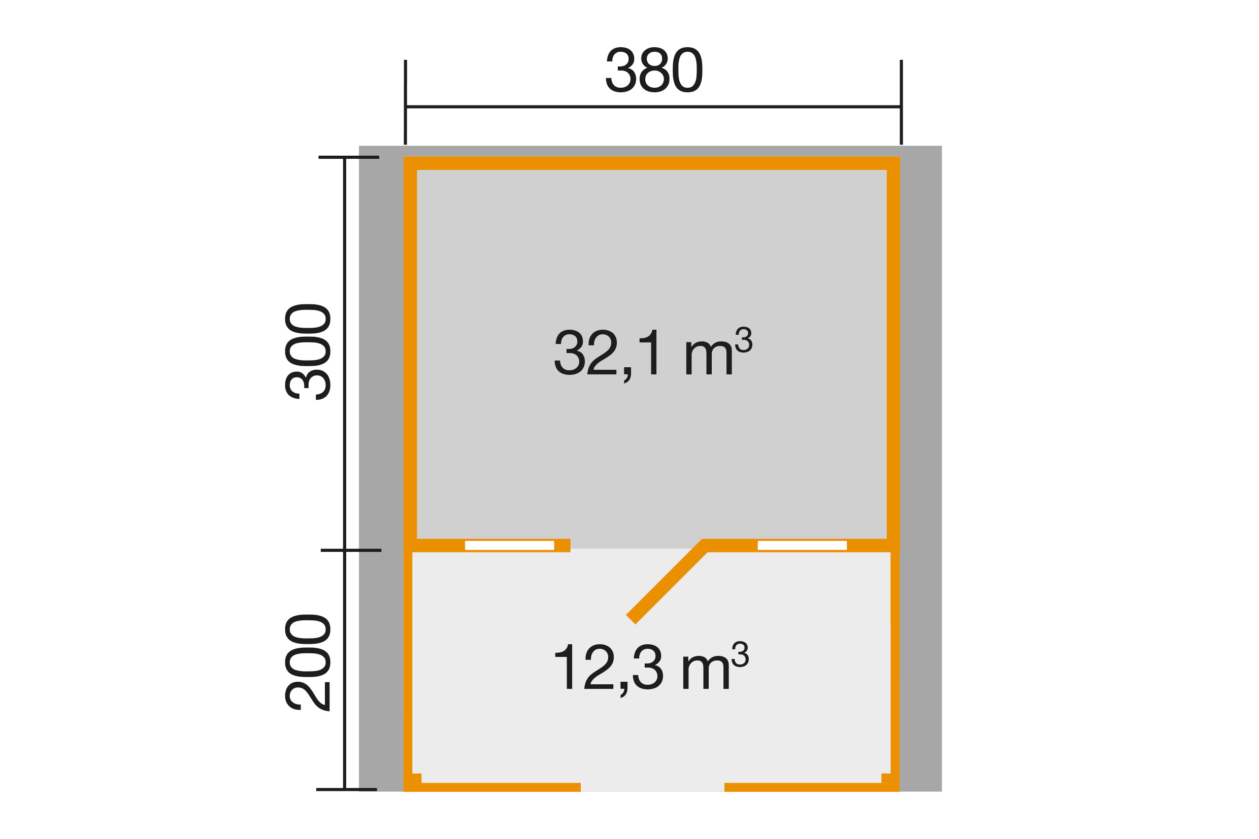 weka Gartenhaus 110 B Gr.1, 28 mm, VT, ET, 2 EF