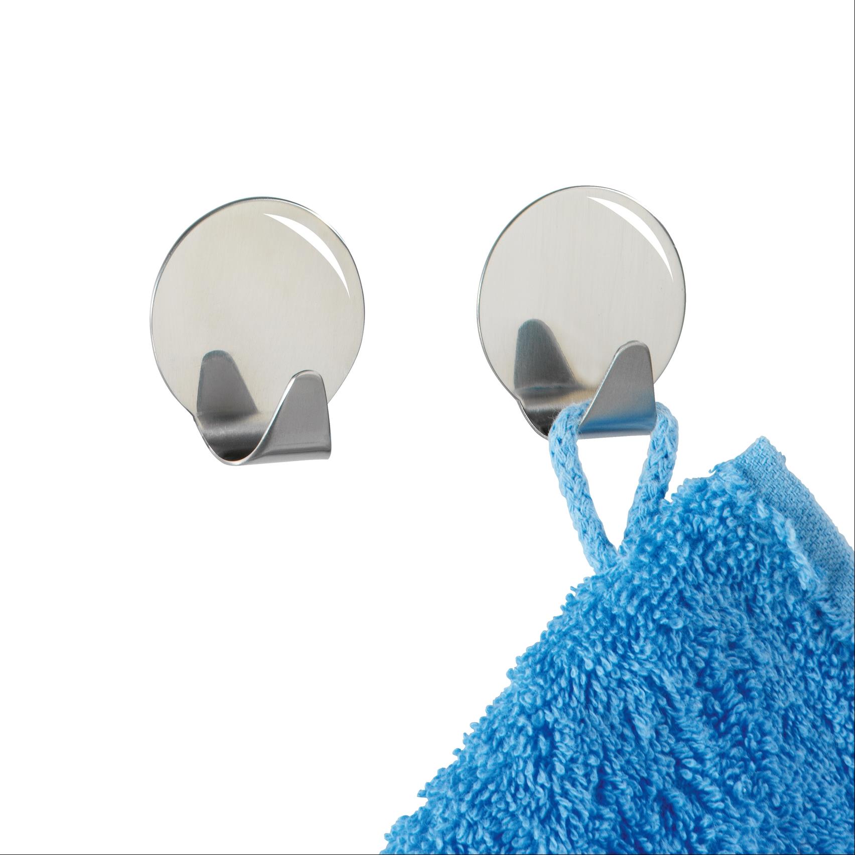 Rundhaken mittel Edelstahl glänz 2er/Bl