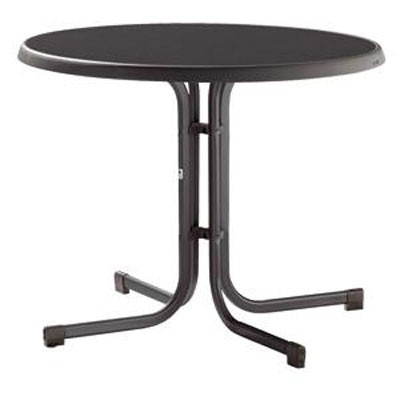 SIEGER Gartentisch / Klapptisch Ø86cm Stahl grau / Mecalit anthrazit