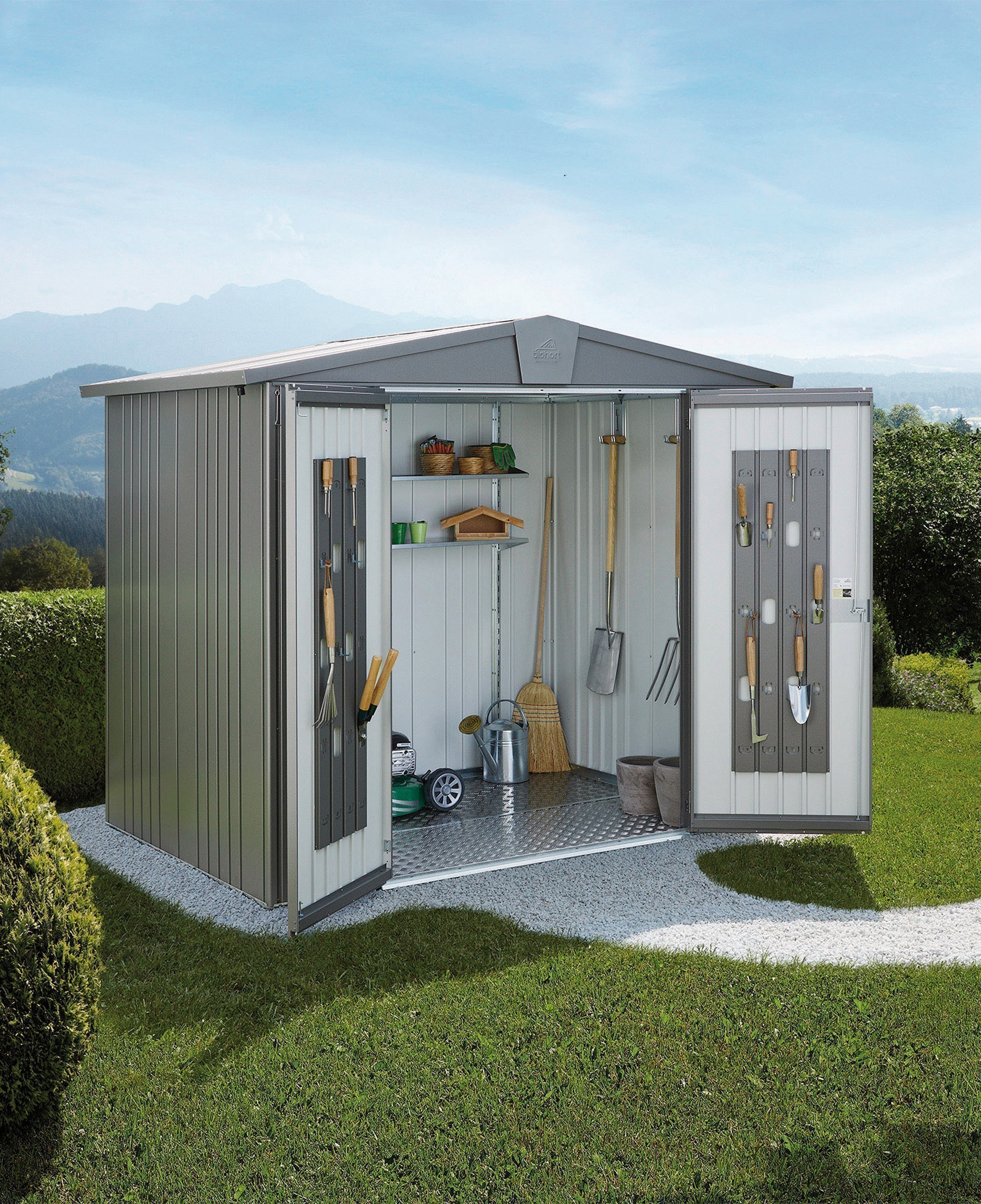 Gerätehaus Biohort Europa Gr. 3 quarzgrau-metallic 244x156cm