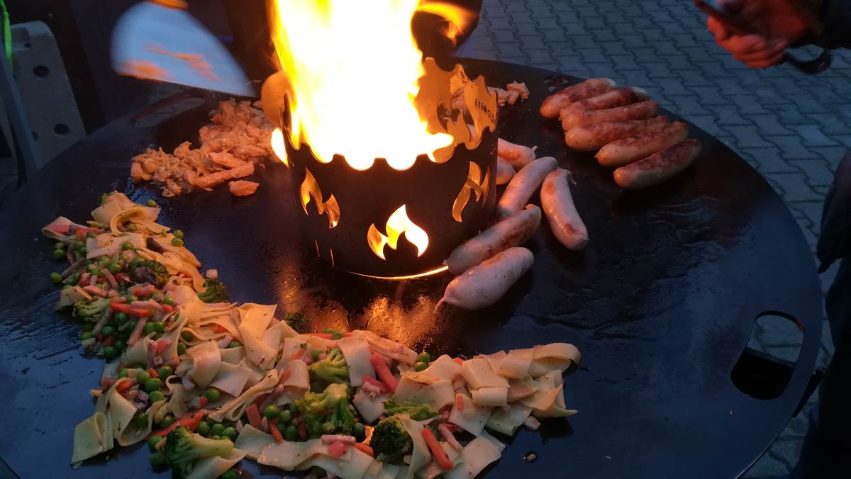 Wokaufsatz für Feuerplatte Ø200 mm Edelstahl