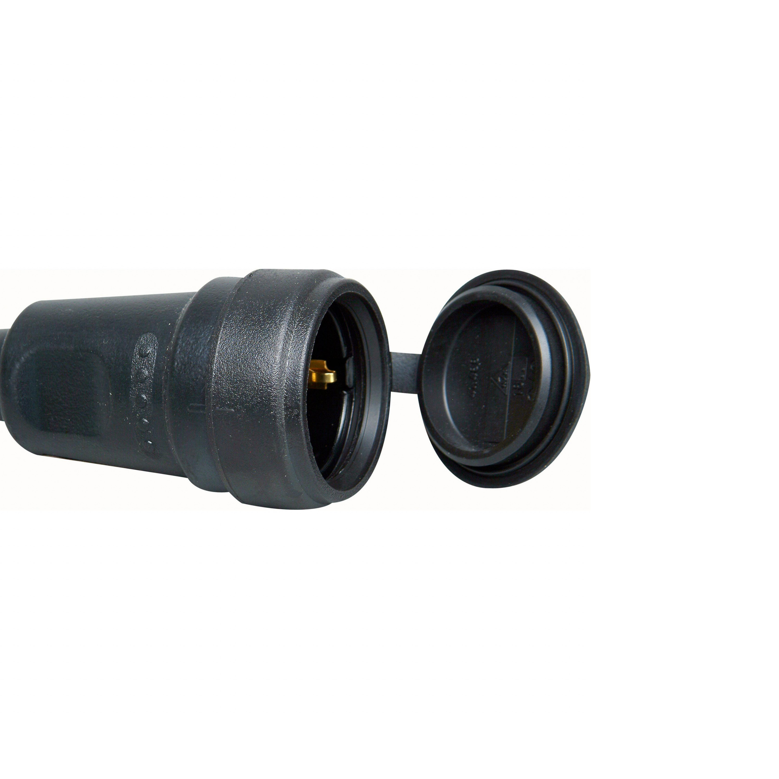 Schutzkontakt-Gummikupplung, großes Modell, Spritzwasserschutzkappe