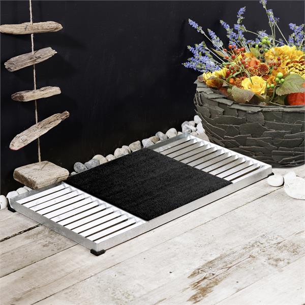 Schuhabtreter Set Cubic Matte mittig Plus 40x80x3,5cm Kunststoff schw.