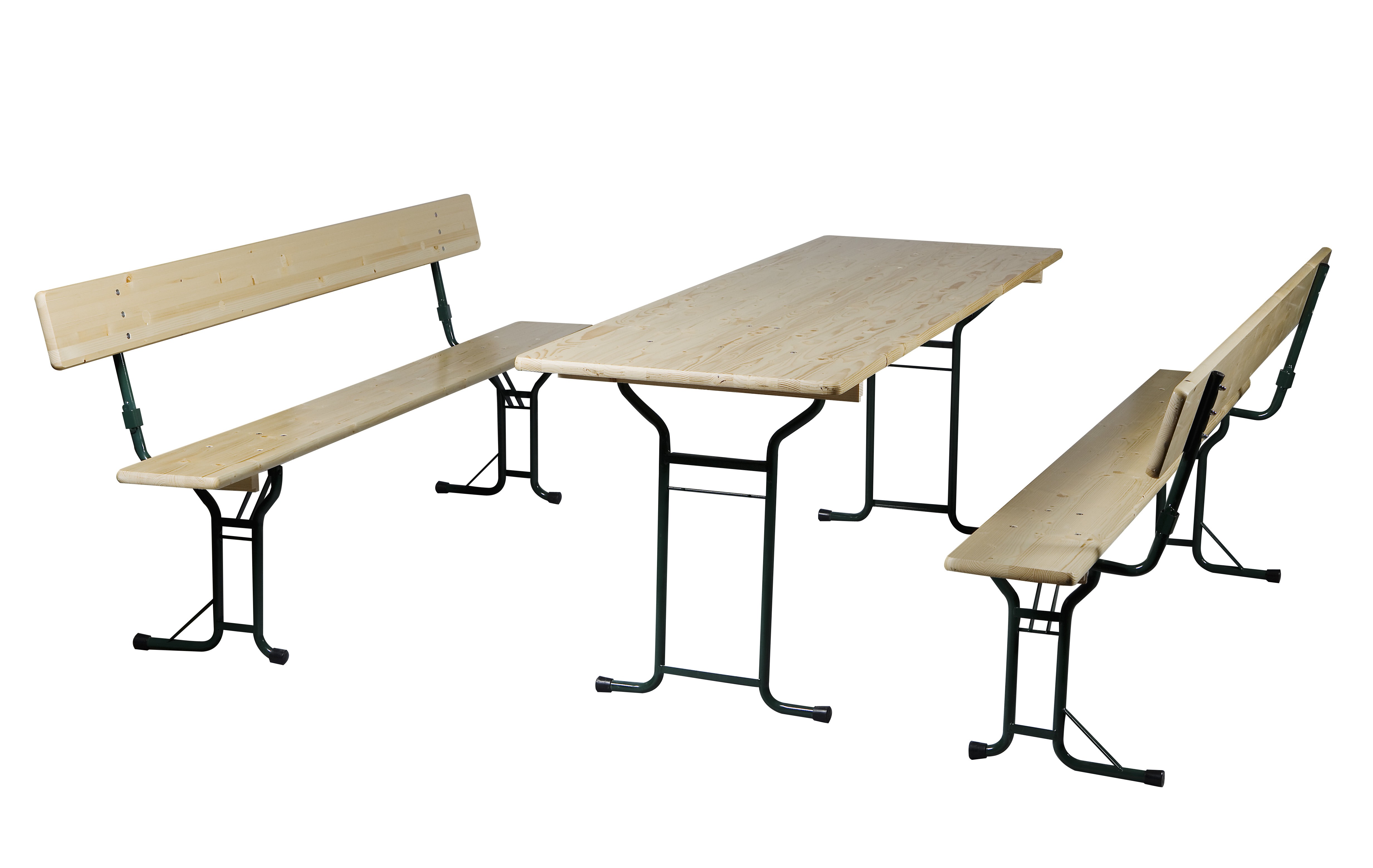 Festzeltgarnitur / Bierzeltgarnitur m. Rückenlehne Rundrohr Tisch 70cm