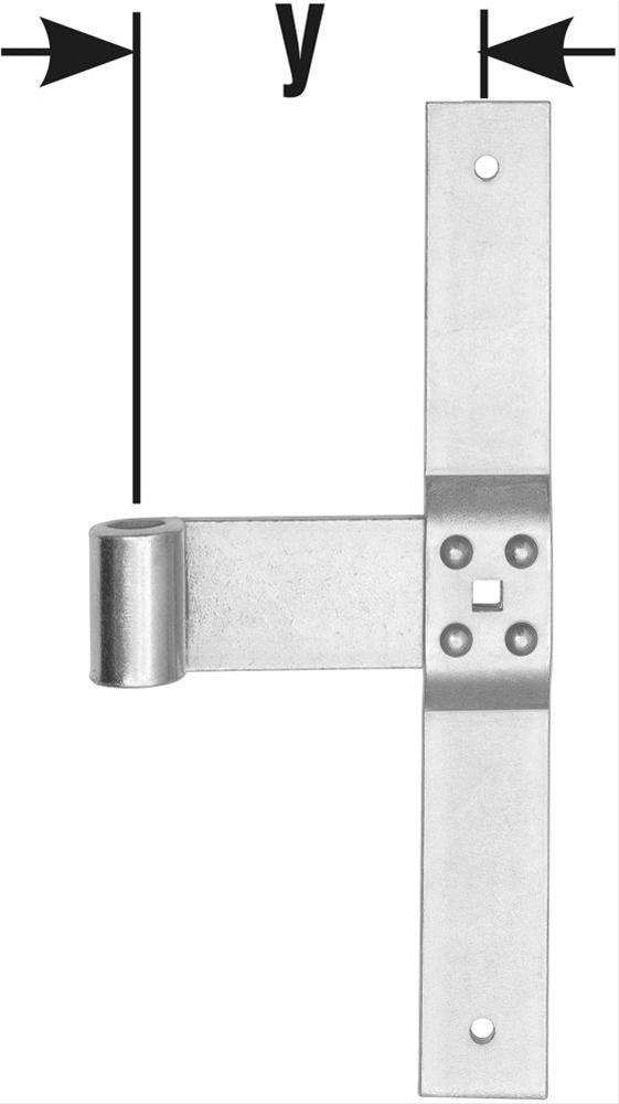 Haustür-Mittelband D16 x300mm hell verz.