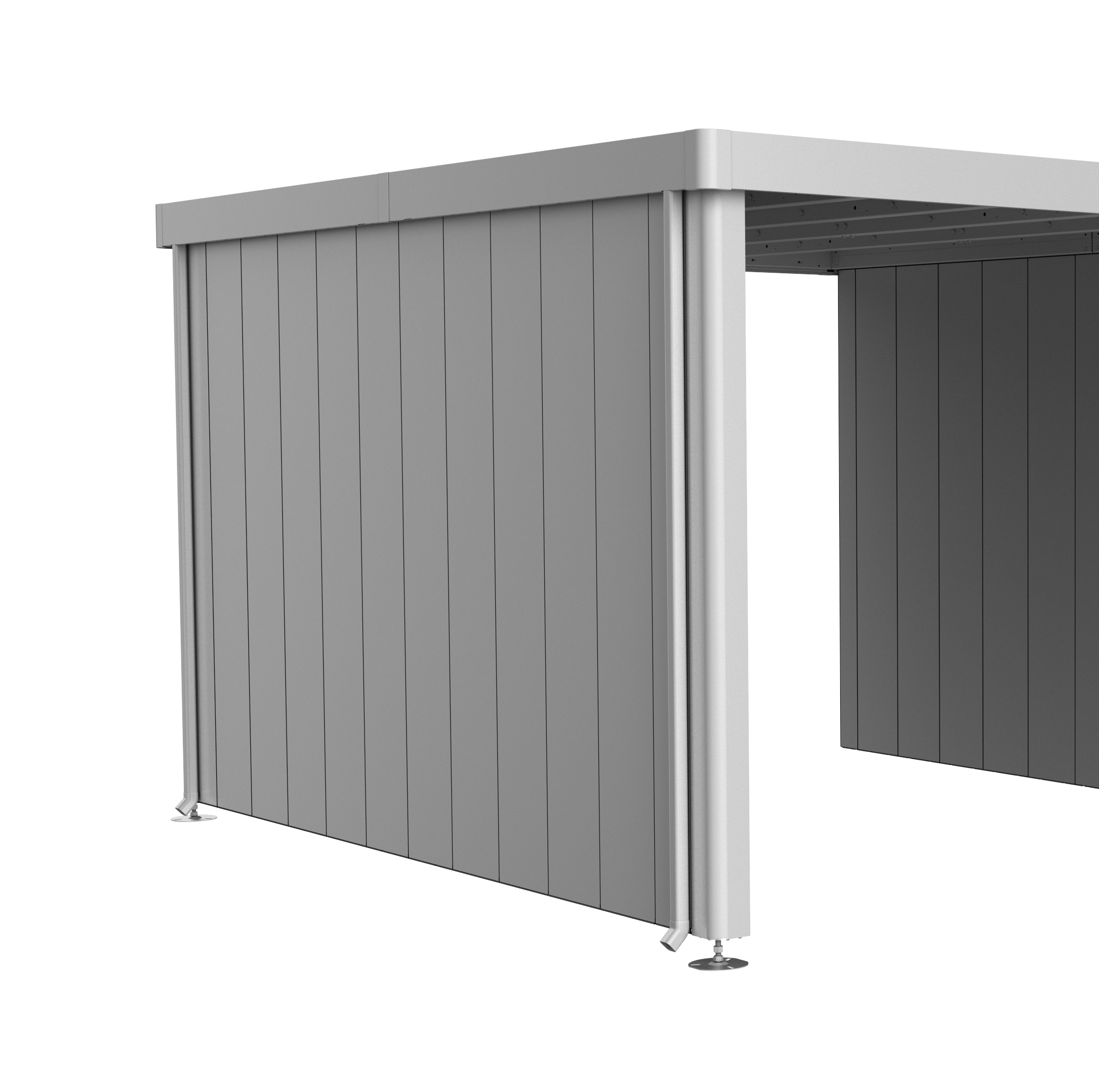Biohort Seitenwand für Seitendach zu Gerätehaus Neo 4A-4D silber