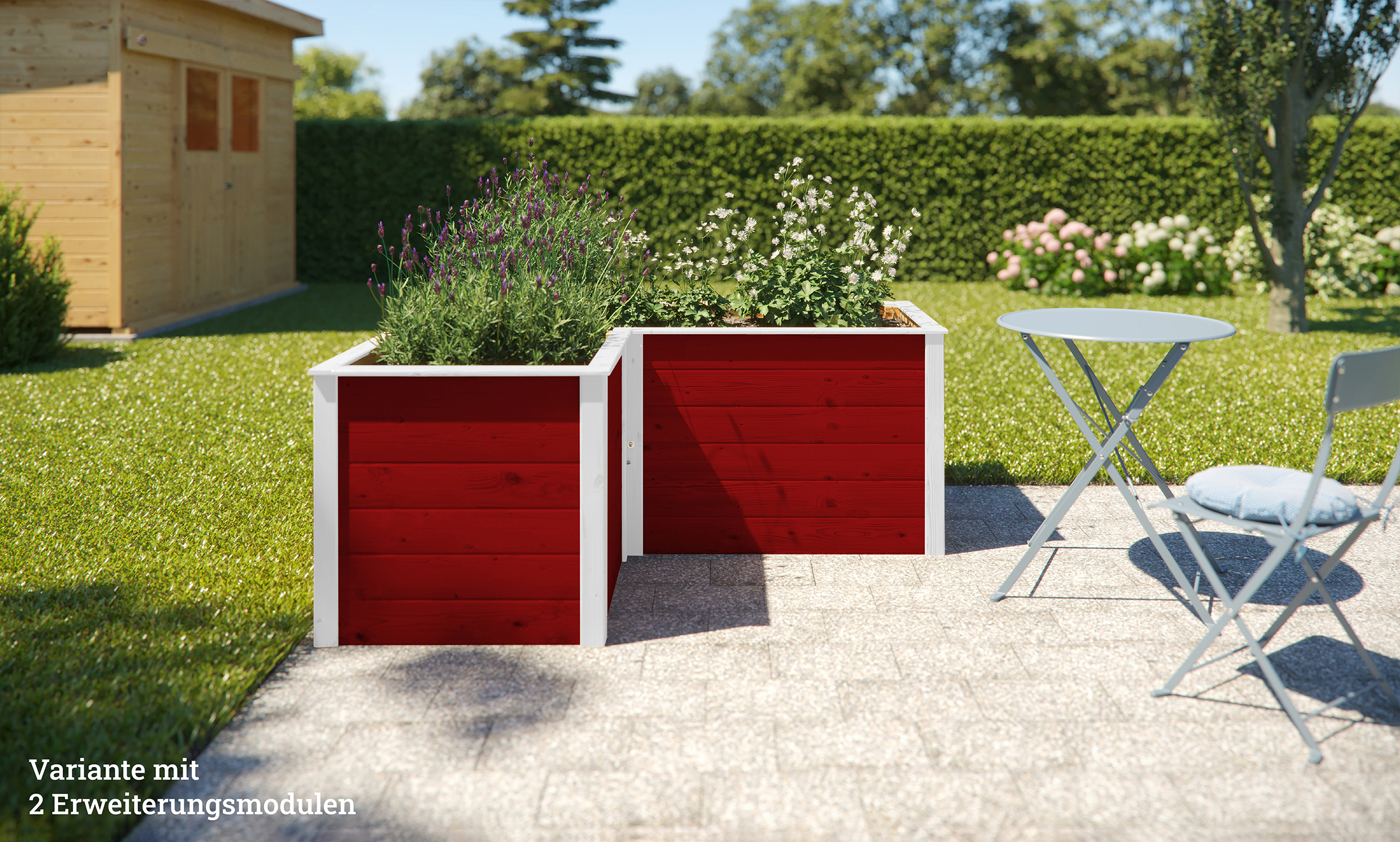 weka Ergänzungssatz Hochbeet Modular, 21 mm, rot