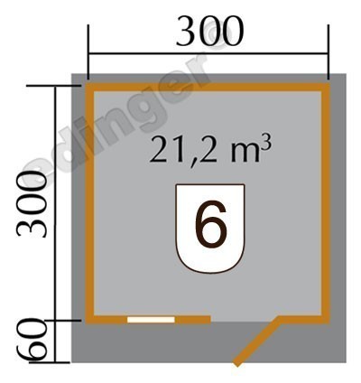 weka Gartenhaus 131 Gr.3, FT, 300 x 300, V60