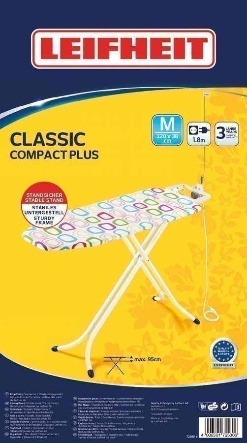 Leifheit Bügelbrett / Bügeltisch Classic M Plus 120 x 38 cm
