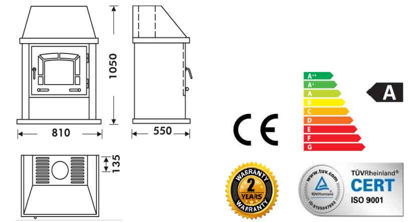 Panadero Kaminofen Mont Blanc 9,8 KW
