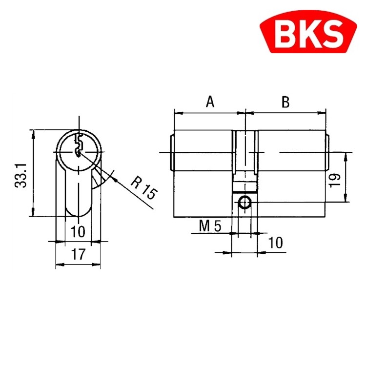 BKS Profilzylinder PZ 8812 mit Not- & Gefahrenfunktion – 40/55 mm