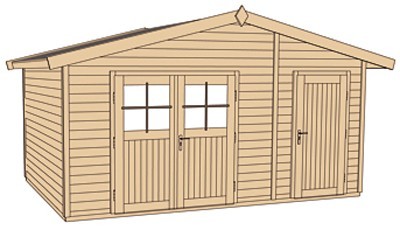 weka Gartenhaus 261 Gr.1, 28 mm, DT, Nebenraum m.
