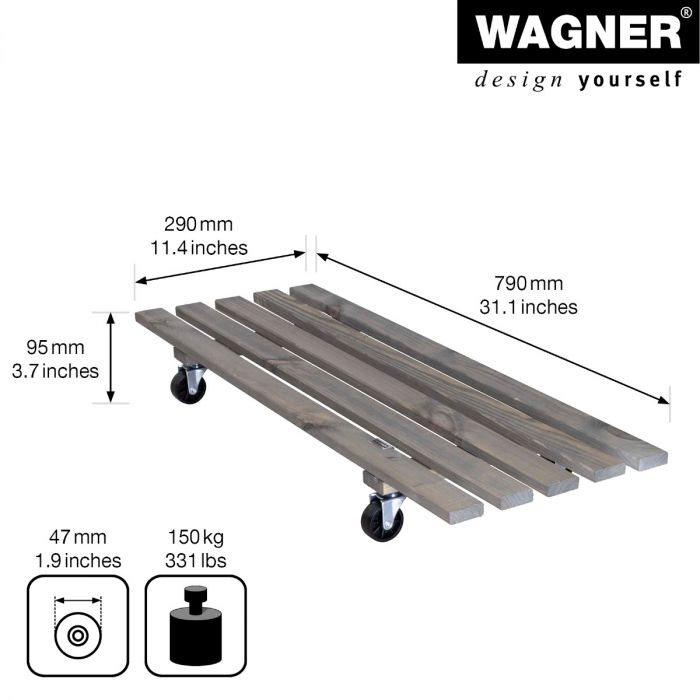 Multiroller Pflanzenroller Holz 790x290 mm für 150 kg