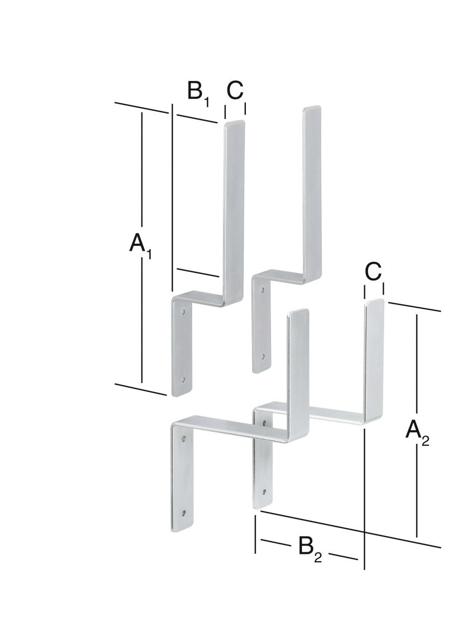 Halterungs-Sets Festzeltgarnitur verzinkt 370/280 x 80/160 x 40 mm