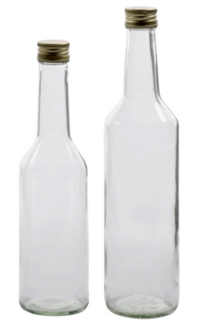 Flasche mit Hals  / Gradhalsflasche 350 ml mit PP Verschluß