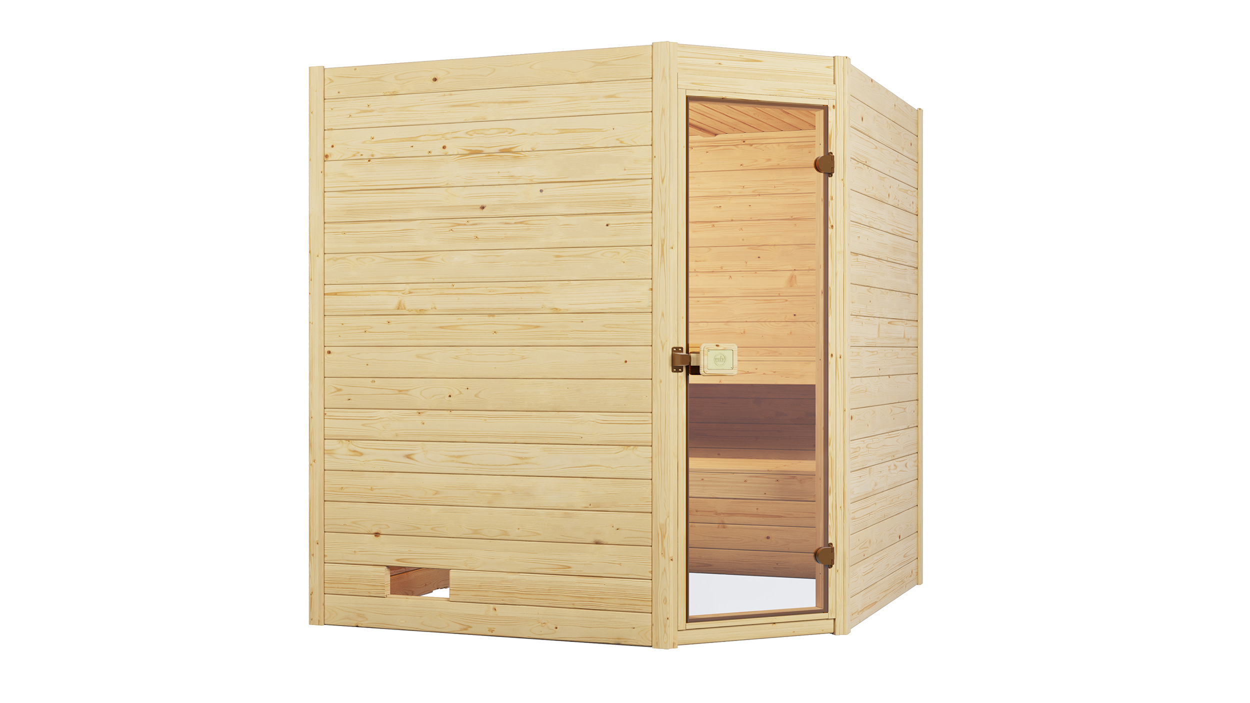 Weka Massivholzsauna VALIDA Eck 1.8 Glastür Weka Massivholzsauna VALIDA Eck 1.8 Glastür