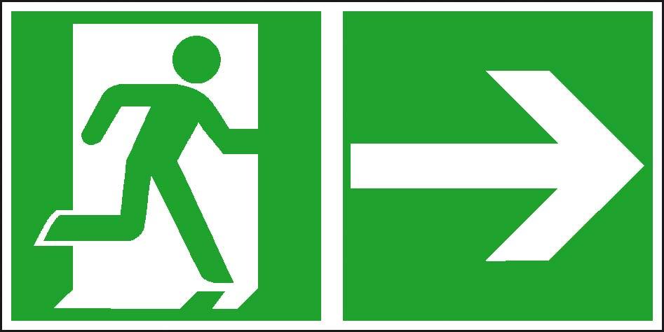 Rettungsz. 200x400mm Fol., Rett.weg rechts