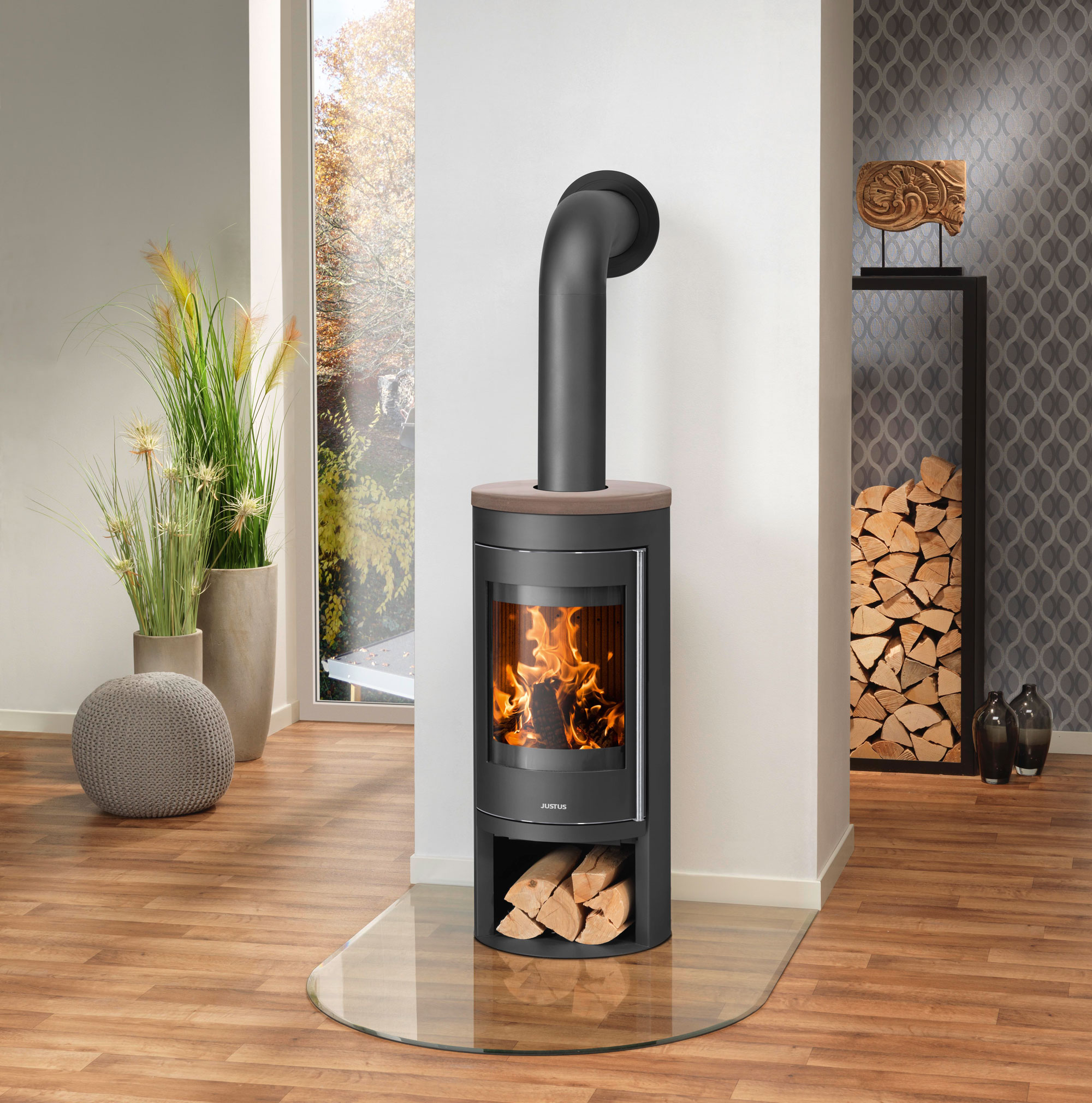 Kaminofen Justus Mino 2.0 raumluftunabhängig Keramik grappa 5kW