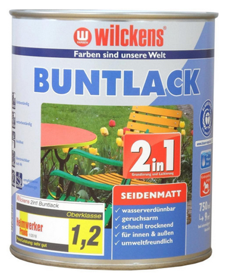 Wilckens® Buntlack 2in1 lichtgrau seidenmatt 750ml