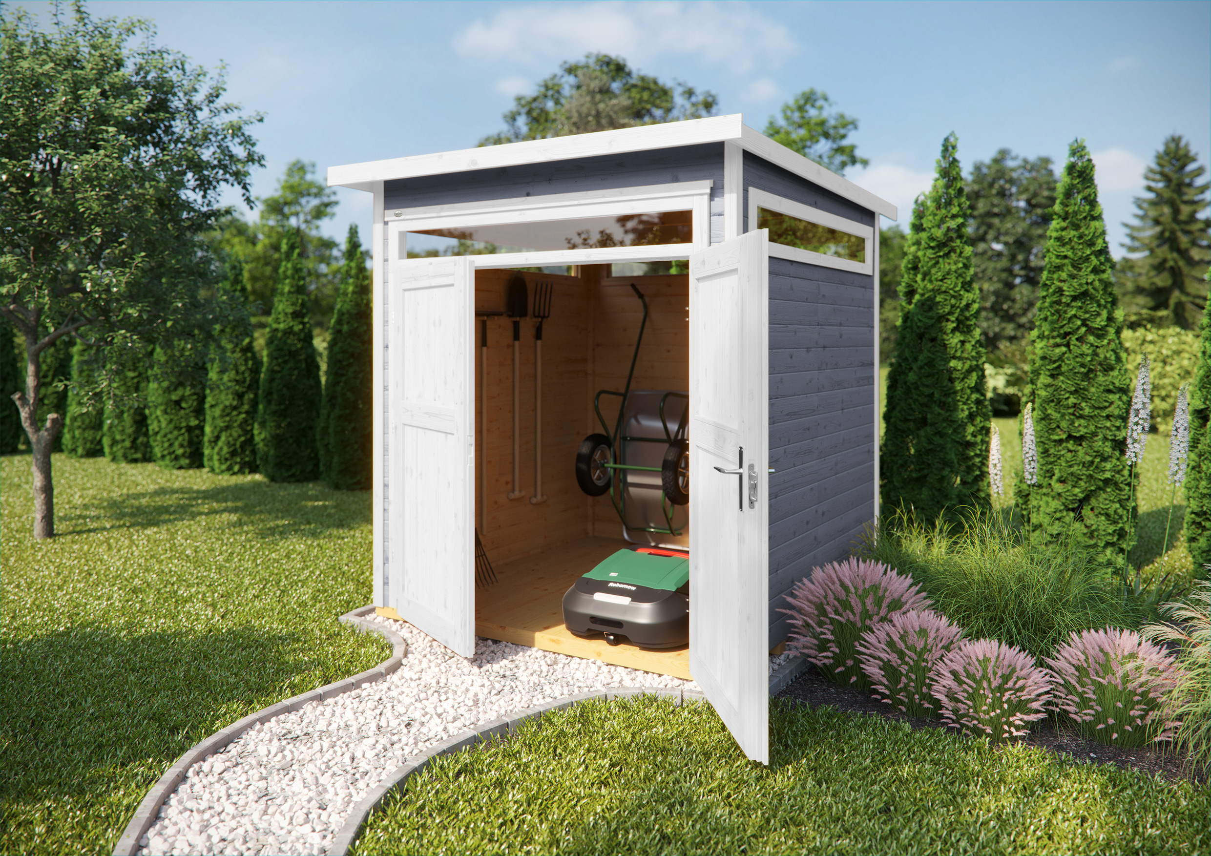 weka Gartenhaus 265 Gr. 2,  21 mm, grau, DT/4 Ober