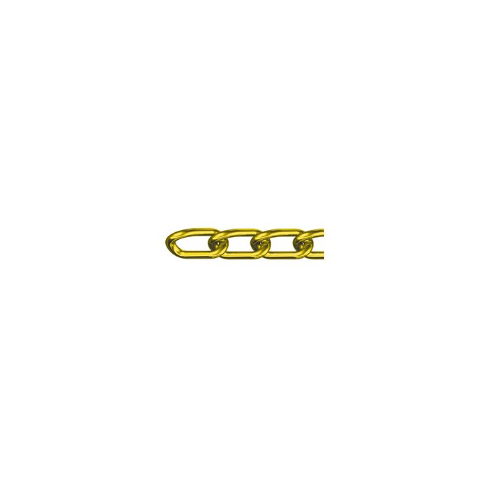 Ringkette Nr. 9400 Stahl vermessingt, 2 mm, Meterware