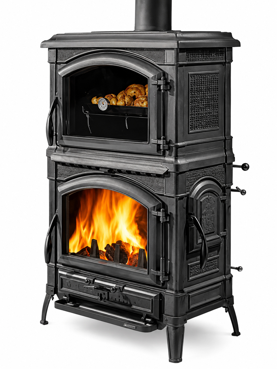 Kaminofen / Gussofen La Nordica EVO Backf. schw./anth. 9 kW