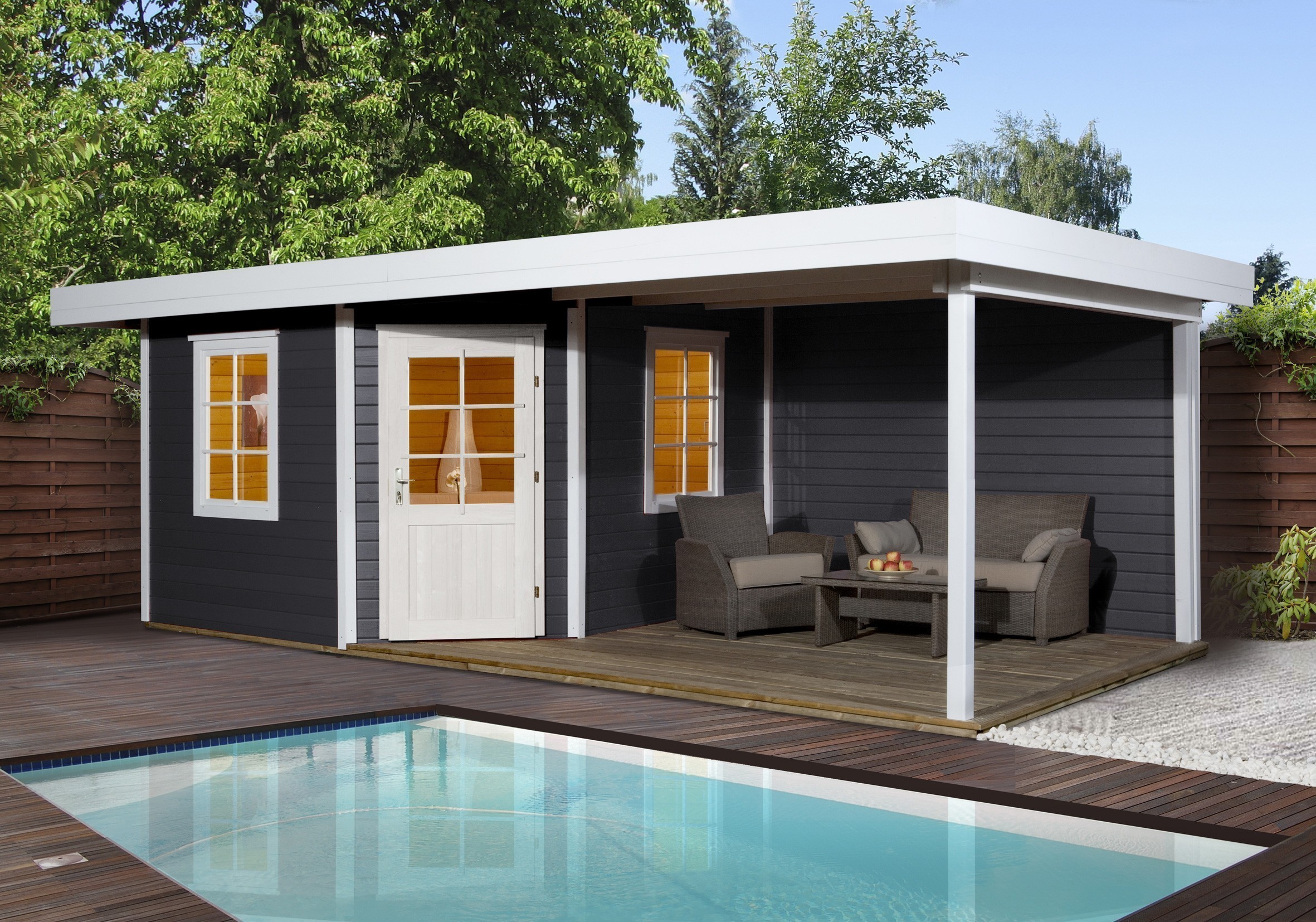 weka Designhaus 213 B Gr.2, 5-Eck, anthrazit, 28 m
