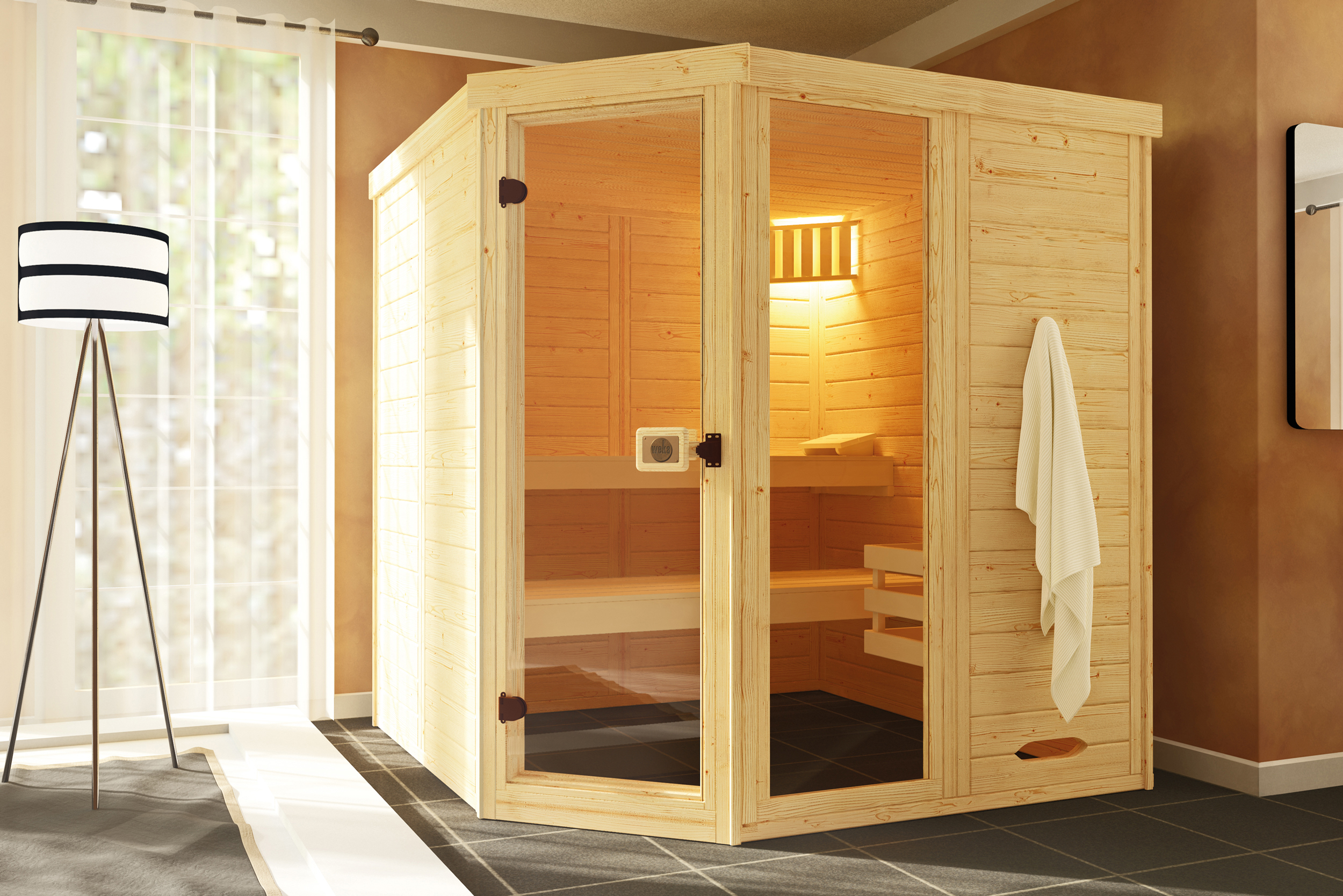 Weka Massivholz Element Sauna 38 mm LAUKKALA 3