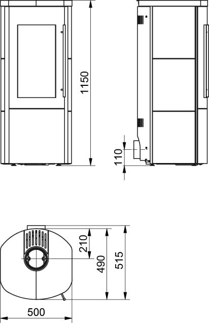 Kaminofen / Dauerbrandofen Hark Lova RUA ECOplus Naturstein 6 kW DIBt