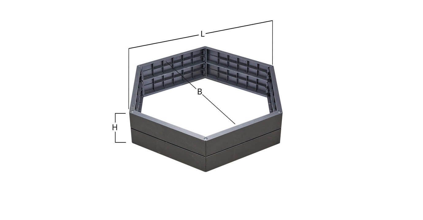 ERGO Hochbeet-System Stone 6 Paneele 6 Eck Form