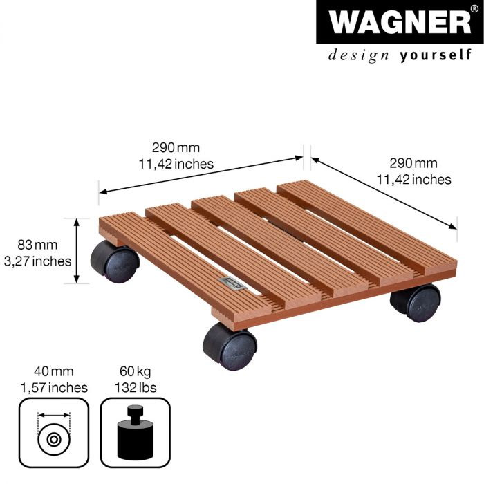 Multiroller Pflanzenroller WPC 290x290 mm für 60 kg