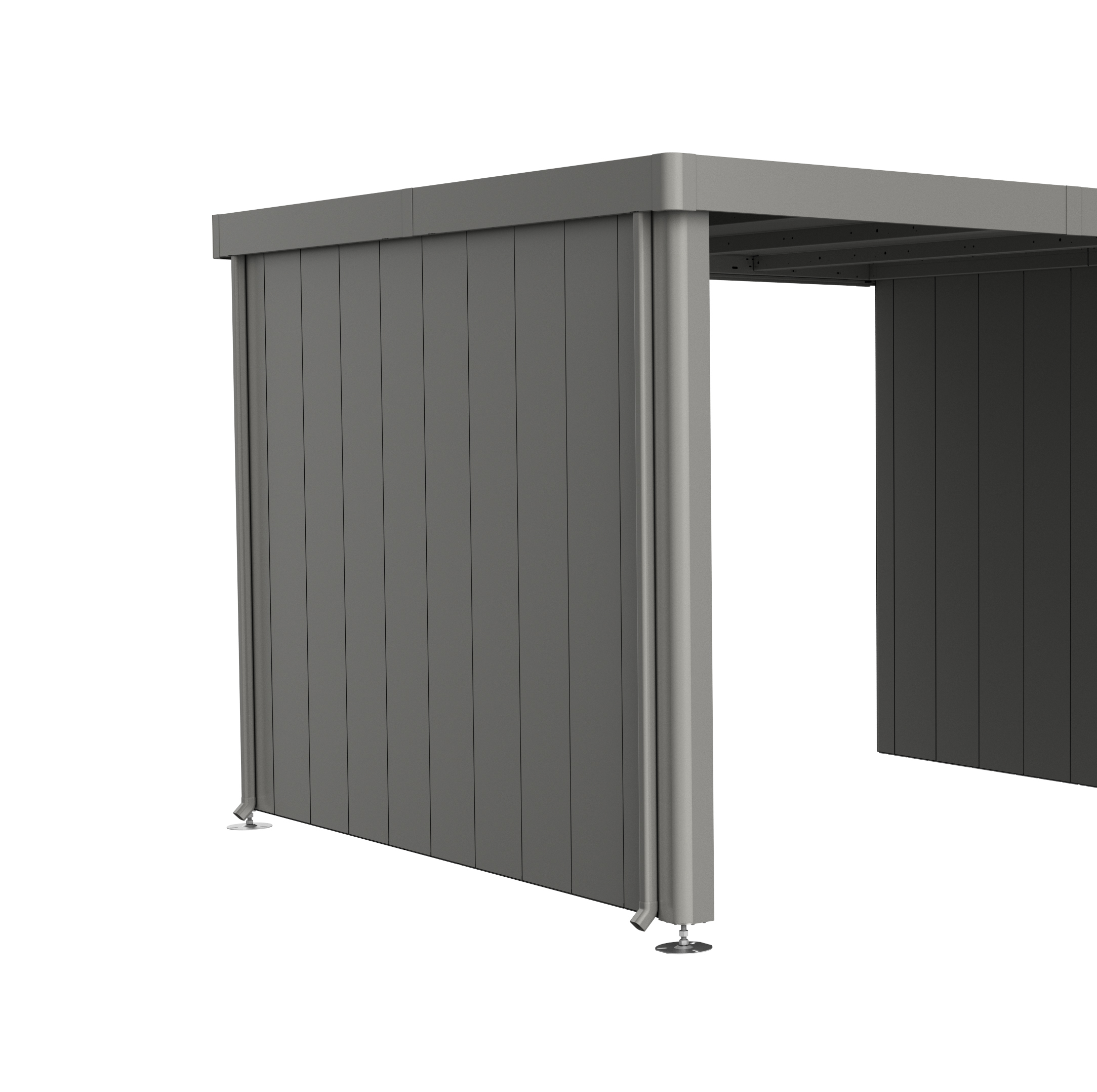 Biohort Seitenwand für Seitendach zu Gerätehaus Neo 3A-3D quarzgrau