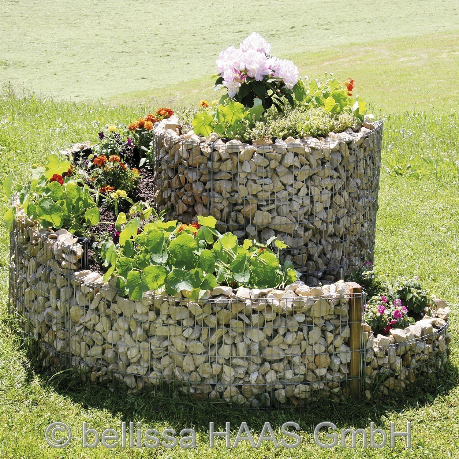 Kräuterspirale / Kräuterschnecke Steinkorb bellissa 200x150cm