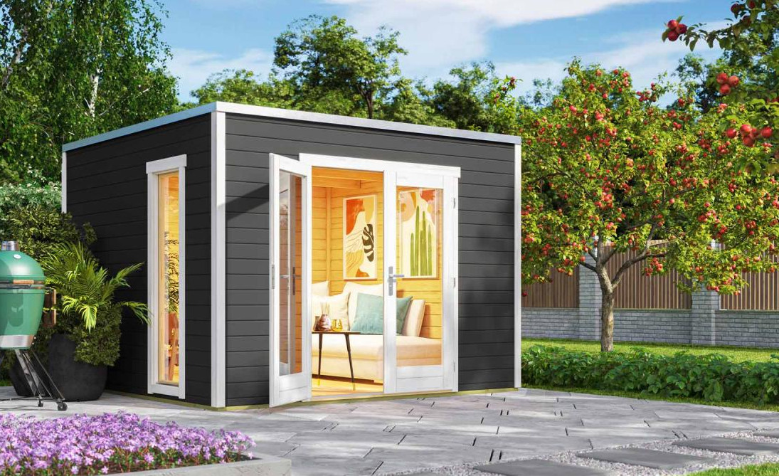 Gartenhaus P 285 graphitgrau 300 x 250