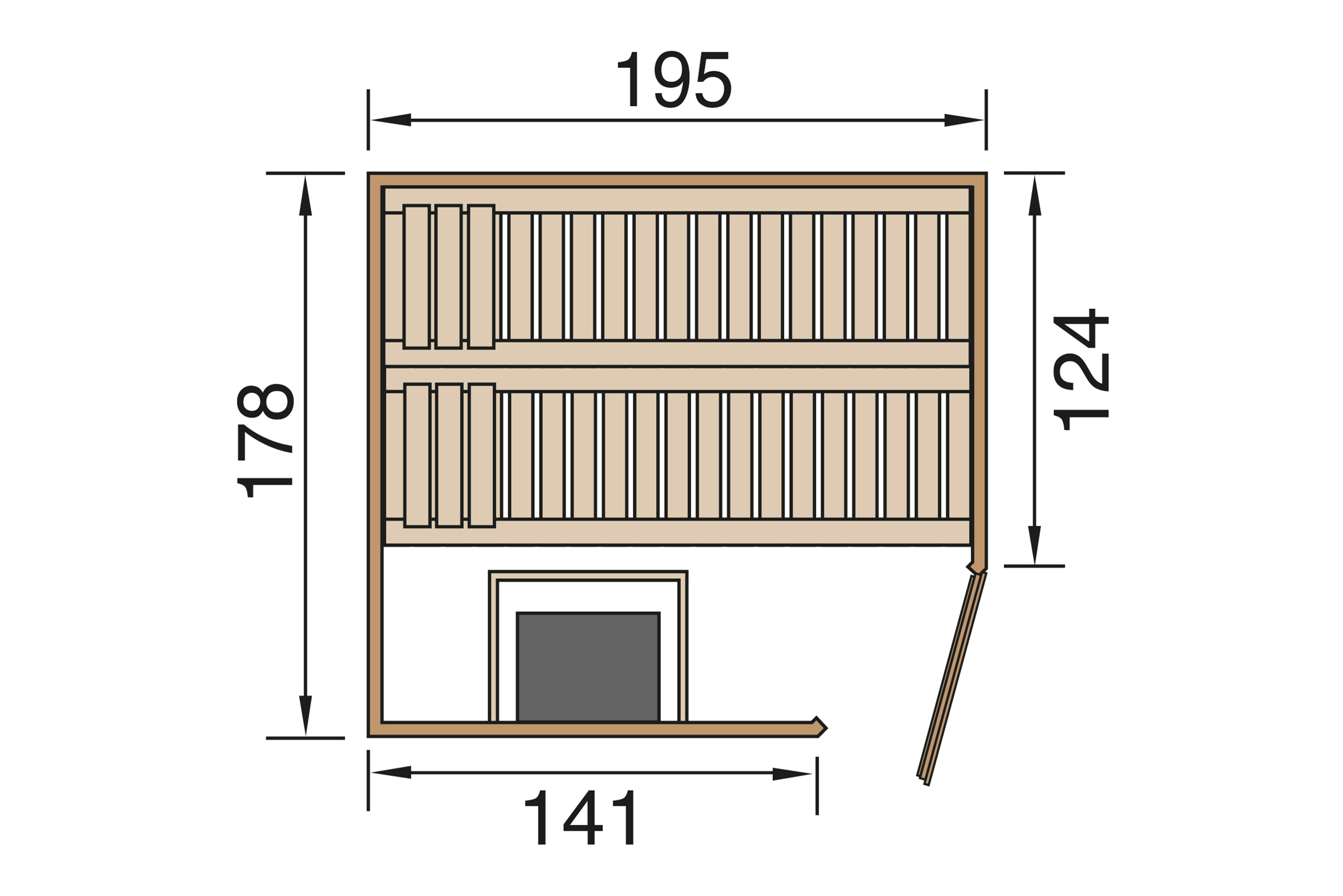 Weka Massivholz Sauna TURKU 1 GT Sparset OS