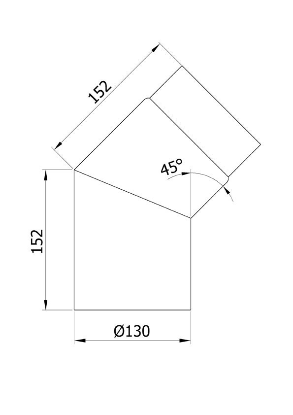 Ofenrohr / Rauchrohr Bogenknie 45° Ø130mm Senotherm grau ohne Tür