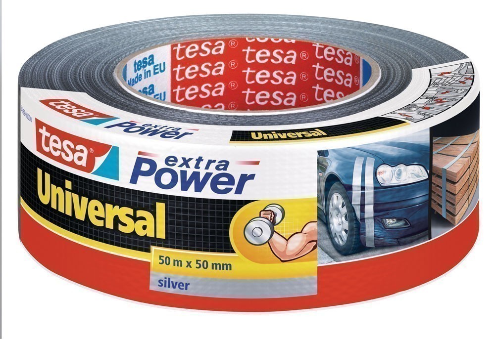 tesa® extra Power Universal Gewebeband 50 m x 50 mm silber