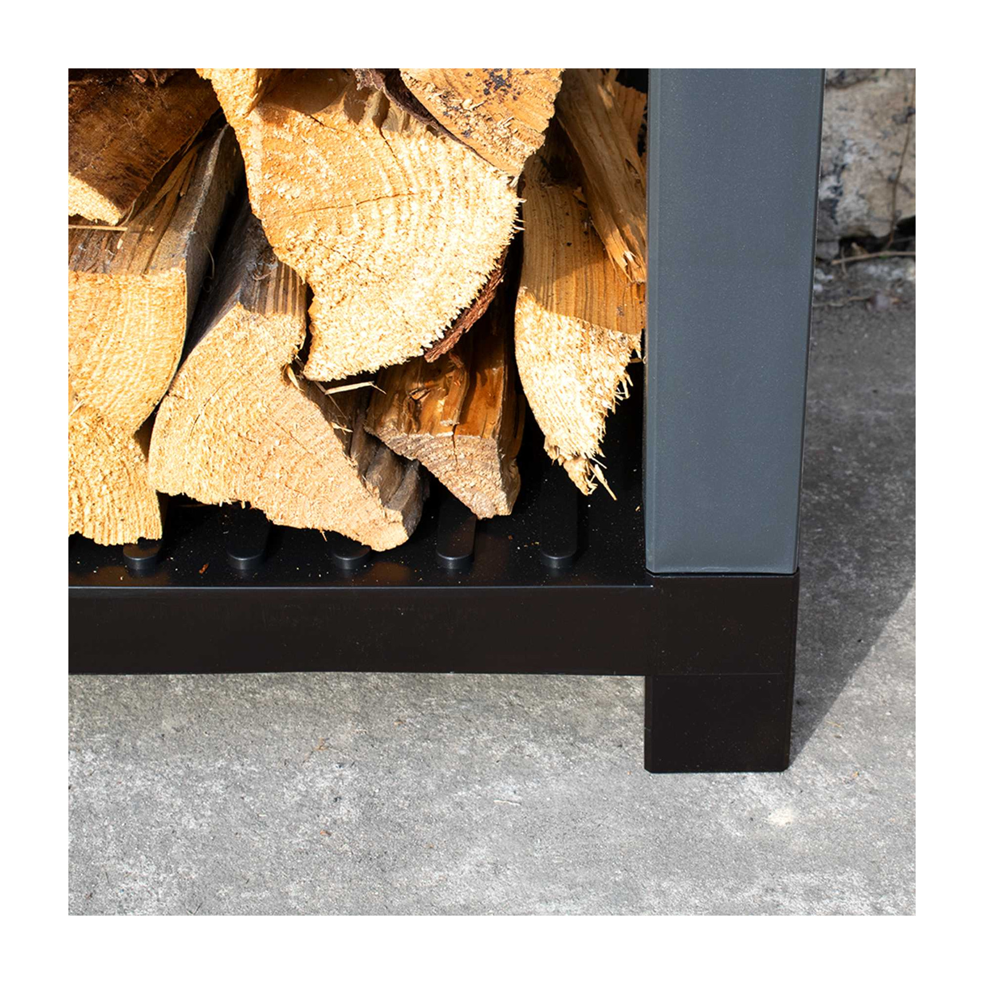 KHW Kaminholzregal 114x47x105 cm anthrazit