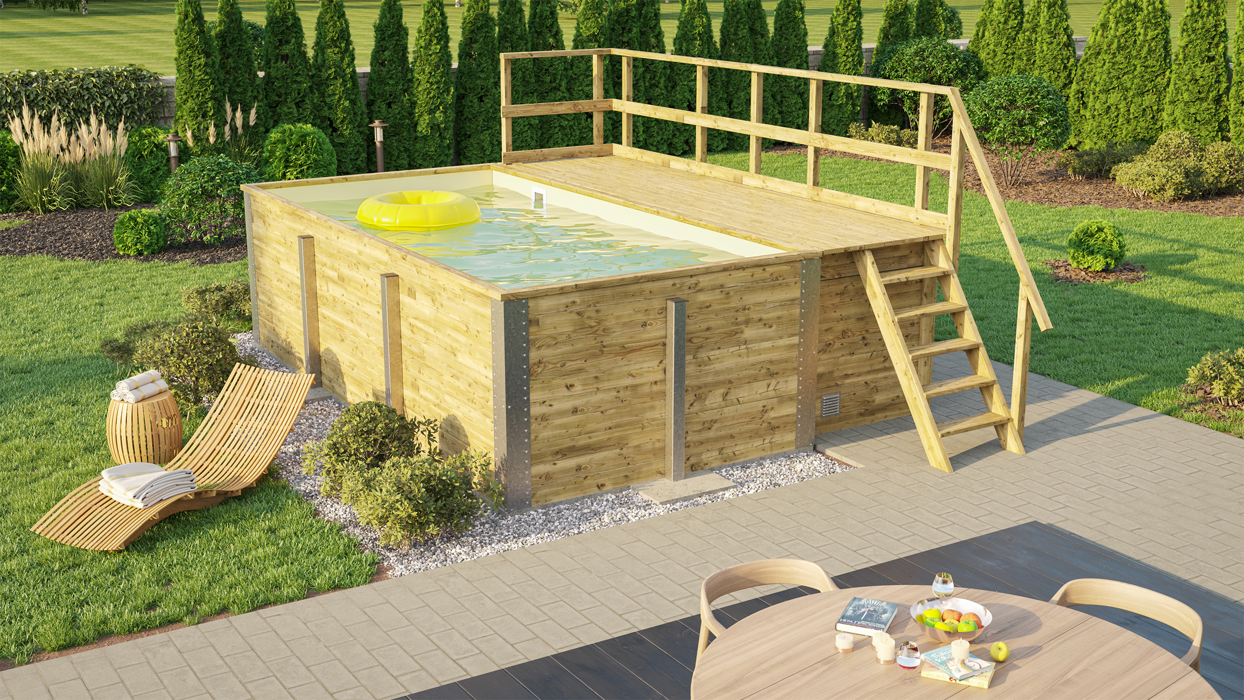 weka Massivholzpool 595 Gr. 1, Folie Sand