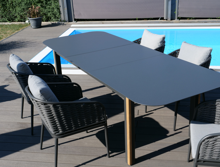 Sungörl Tisch Bali Ausziehtisch grau 200/260 x 100 x 75 cm