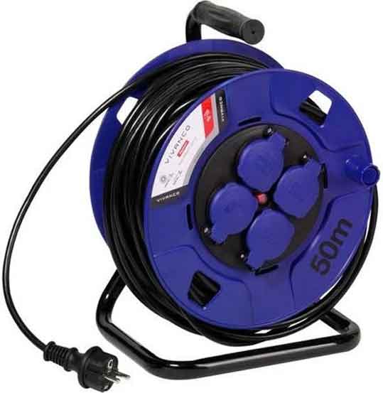 VIVANCO Kabeltrommel Outdoor blau 50m