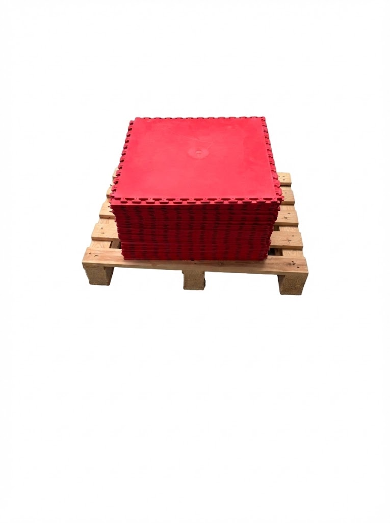 Sonderposten: 11 m² Industrie-Boden (44 Platten) – PVC Klickfliese Rot