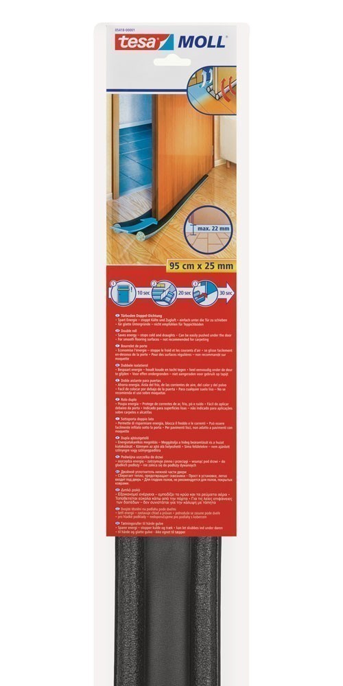 tesamoll® Türbodendoppeldichtung für glatte Böden anthr. 95cm x 25mm