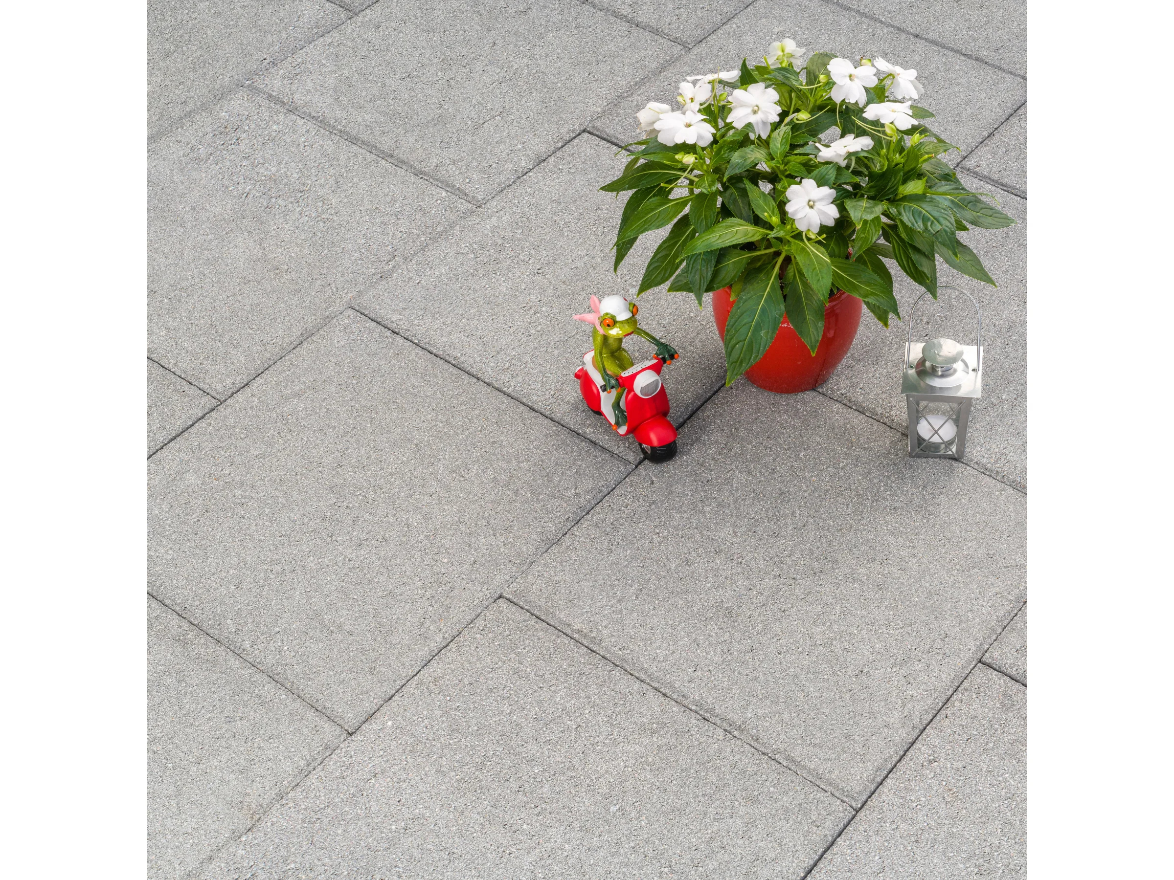 Gehwegplatte Zementgrau 30 x 30 x 4 cm mit Fase
