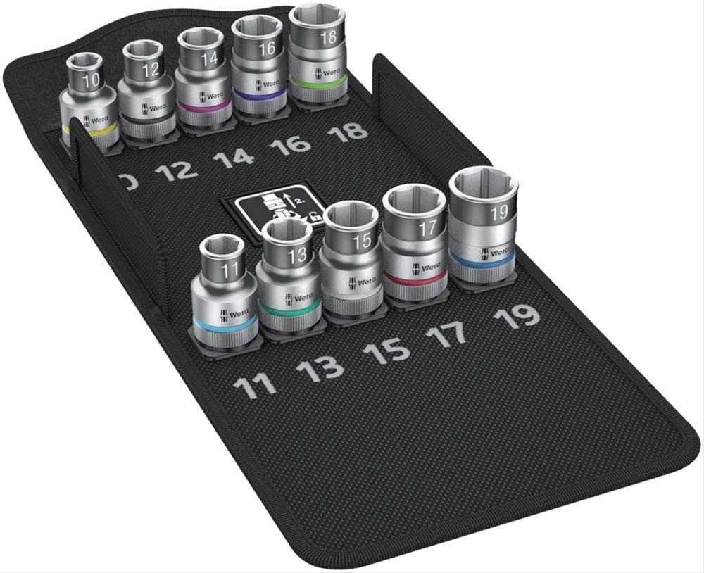 Steckschl.Eins.-Grt. 1/2"10tlg. Haltefunk. Wera